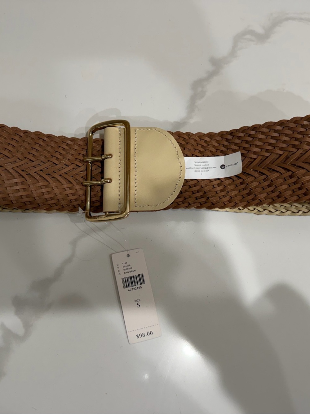 NWT Anthropologie Braided Wide Genuine Leather Belt Small - Picture 3 of 3